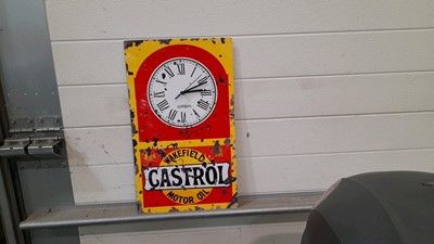 Lot 106 - CASTROL MOTOR OIL CLOCK SIGN