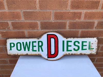 Lot 297 - POWER DIESEL ENAMEL SIGN