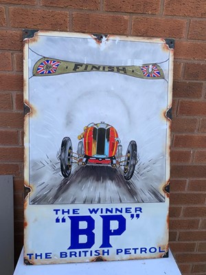 Lot 133 - BP THE WINNER BRITISH PETROL WOODEN SIGN