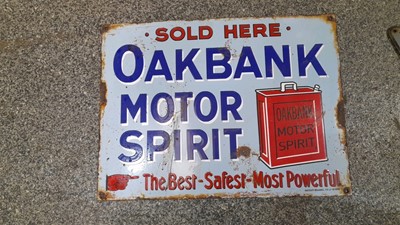 Lot 37 - OAKBANK MOTOR SPIRIT ENAMEL SIGN