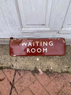 Lot 511 - WAITING ROOM ENAMEL SIGN