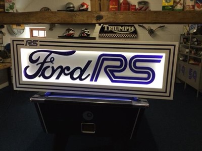 Lot 385 - LARGE ILLUMINATED FORD RS SIGN