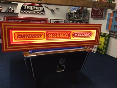 Lot 261 - LARGE ILLUMINATED HORNBY-MECCANO- MATCHBOX SIGN