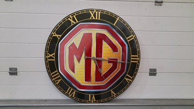 Lot 17 - MG CLOCK HAND MADE ON 18MM MDF , 32" DIAMETER
