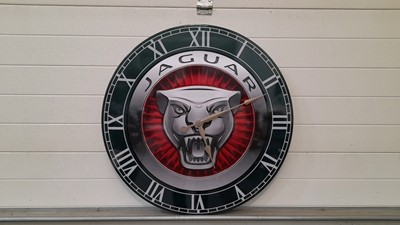 Lot 161 - JAGUAR CLOCK HAND MADE ON 18MM MDF , 32" DIAMETER