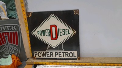 Lot 255 - POWER DIESEL ENAMEL SIGN