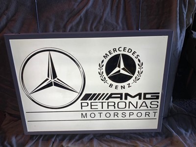 Lot 129 - MERCEDES AMG PETRONAS LIGHT UP SIGN