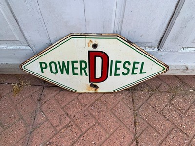 Lot 65 - POWER DIESEL ENAMEL SIGN