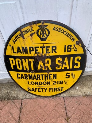 Lot 85 - ROUND AA PONTARSAIS ENAMEL SIGN