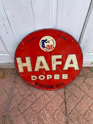 Lot 133 - ROUND HAFA DOPEE MOTOR OIL SIGN