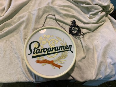 Lot 375 - STAROPRAMEN BEER LIGHTUP SIGN