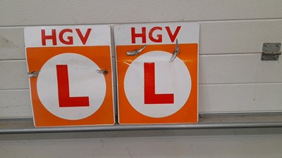 Lot 41 - 2X VINTAGE HGV L PLATES