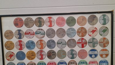 Lot 51 - FRAMED ORIGINAL  TAX DISCS FROM  1921-1999