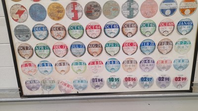 Lot 51 - FRAMED ORIGINAL  TAX DISCS FROM  1921-1999