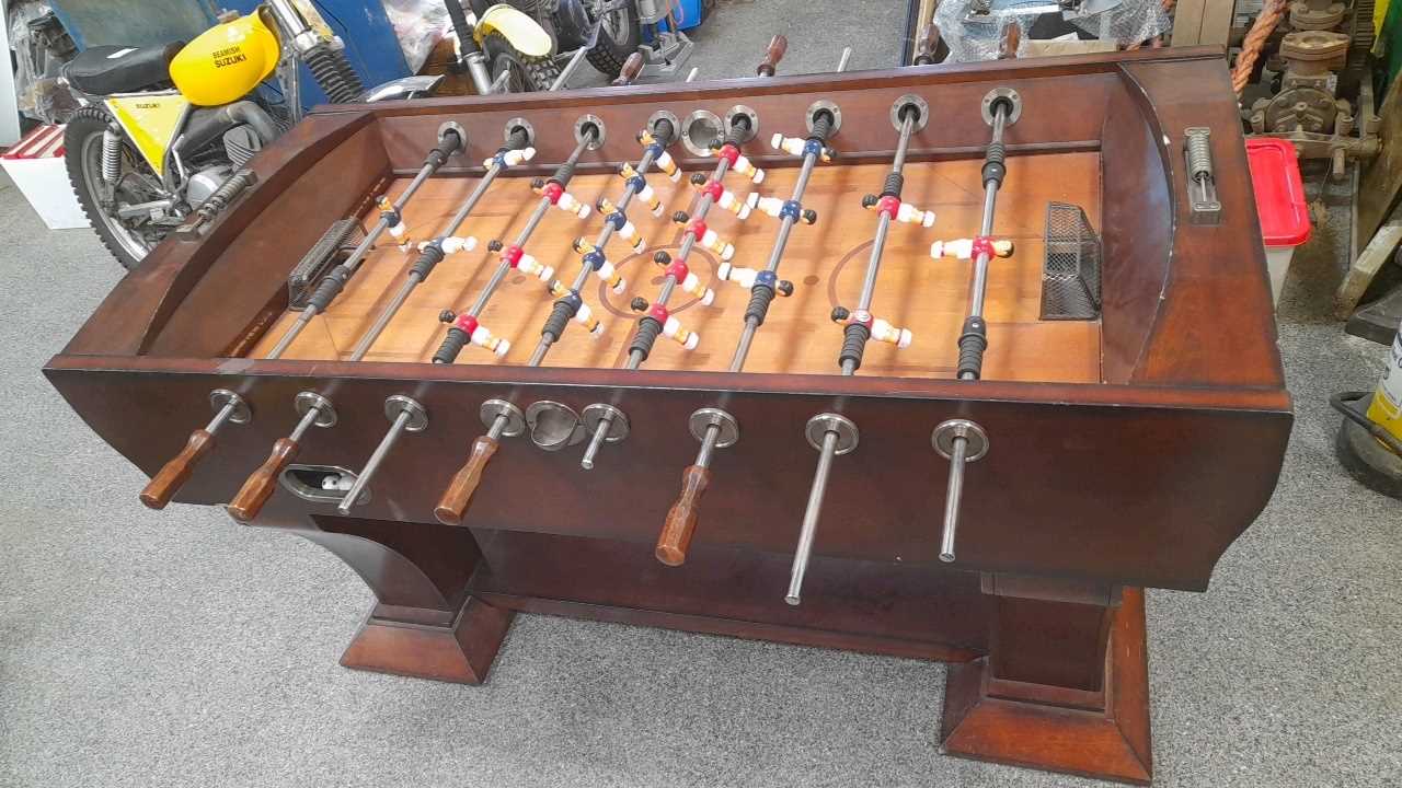 Lot 1 - WOODEN FOOTBALL GAME ON STAND