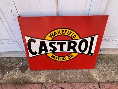 Lot 191 - DOUBLE SIDED CASTROL HANGING SIGN 21" X 18"