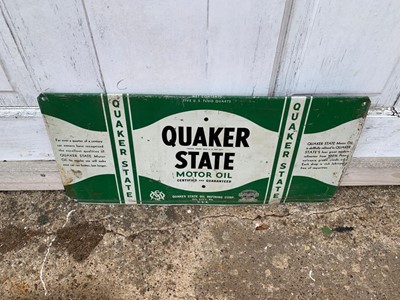 Lot 147 - QUAKER STATE MOTOR OIL SIGN 9" X 19"