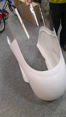 Lot 173 - GLASS FIBRE REPLICA 1950 DUSTBIN MOTORCYCLE FAIRING