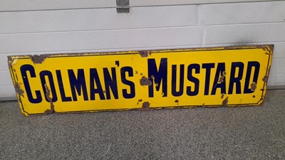 Lot 88 - COLEMANS MUSTARD ENAMEL SIGN 62" X 16"