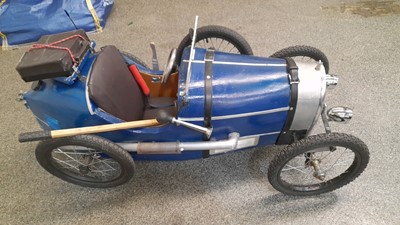 Lot 142 - HAND BUILT BUGATTI CHILDS PEDAL CAR WITH WORKING LIGHTS