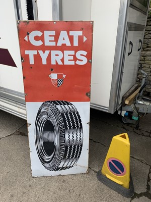 Lot 21 - CEAT TYRES 5FT ENAMEL SIGN