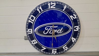 Lot 37 - HANDMADE FORD LOGO CLOCK 32" DIAMETER