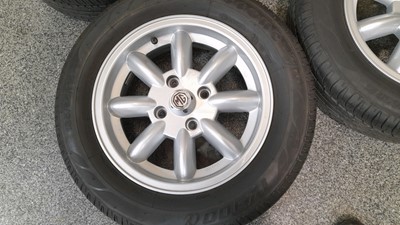 Lot 388 - MGB  SET OF 4 MINATOR 15" 5.5J ET20 WHEELS AND TYRES