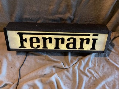Lot 49 - FERRARI  LIGHT UP SIGN 22" x 7"