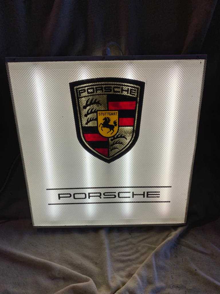 Lot 57 - PORSCHE LIGHT UP SIGN 24" x 23"