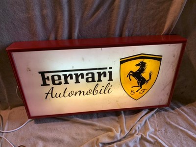 Lot 65 - FERRARI AUTOMOBILI LIGHT UP SIGN 362 x 18"