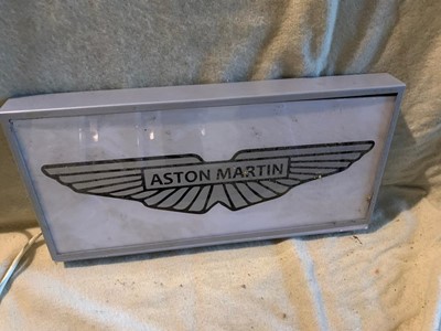 Lot 543 - ASTON MARTIN LIGHT UP SIGN 20" X 9"