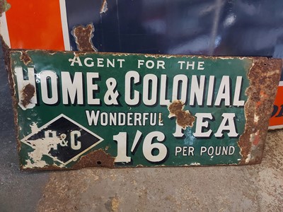 Lot 1 - COLONIAL TEA ENAMEL SIGN