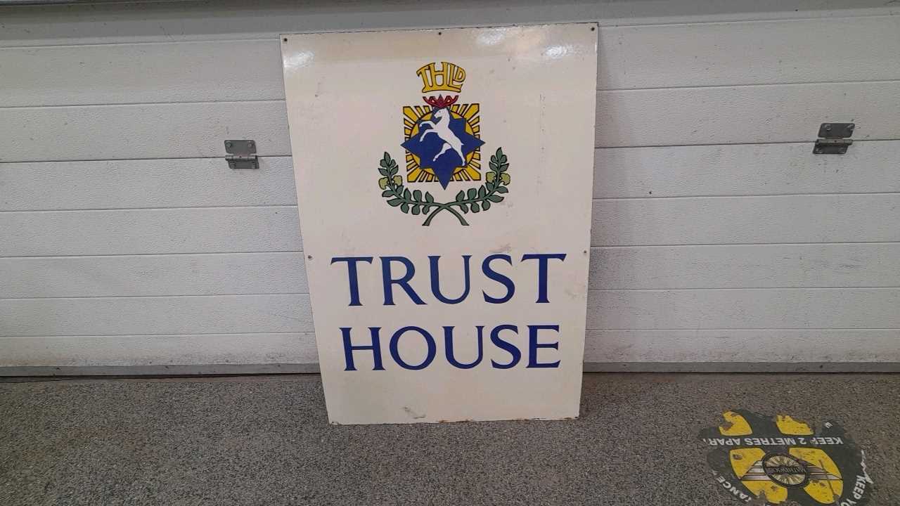 Lot 164 - TRUST HOUSE ENAMEL SIGN  36" X 24"