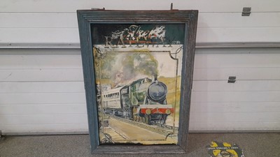 Lot 227 - THE RAILWAY PUB SIGN  PAINTED DOUBLE SIDED