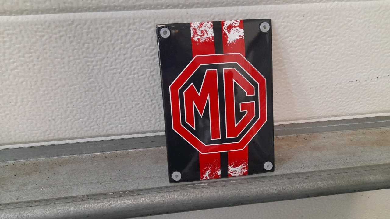 Lot 48 - MG ENAMEL SIGN 4" X 5.5"  ( REPRO )