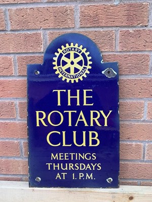 Lot 61 - THE ROTARY CLUB ENAMEL SIGN  21" X 12"