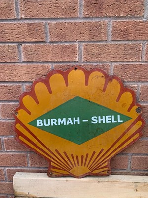 Lot 65 - BURMAH-SHELL ENAMEL SIGN  18" X 20"
