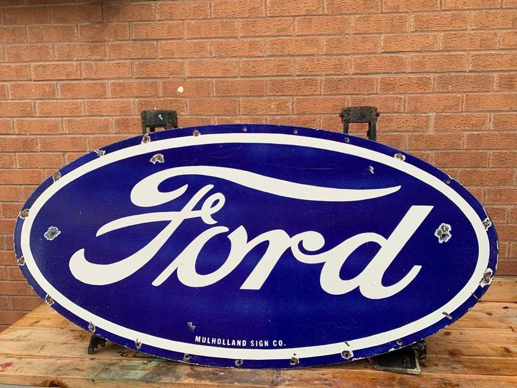 Lot 93 - LARGE FORD DOUBLE SIDED ENAMEL SIGN  60" X 30"