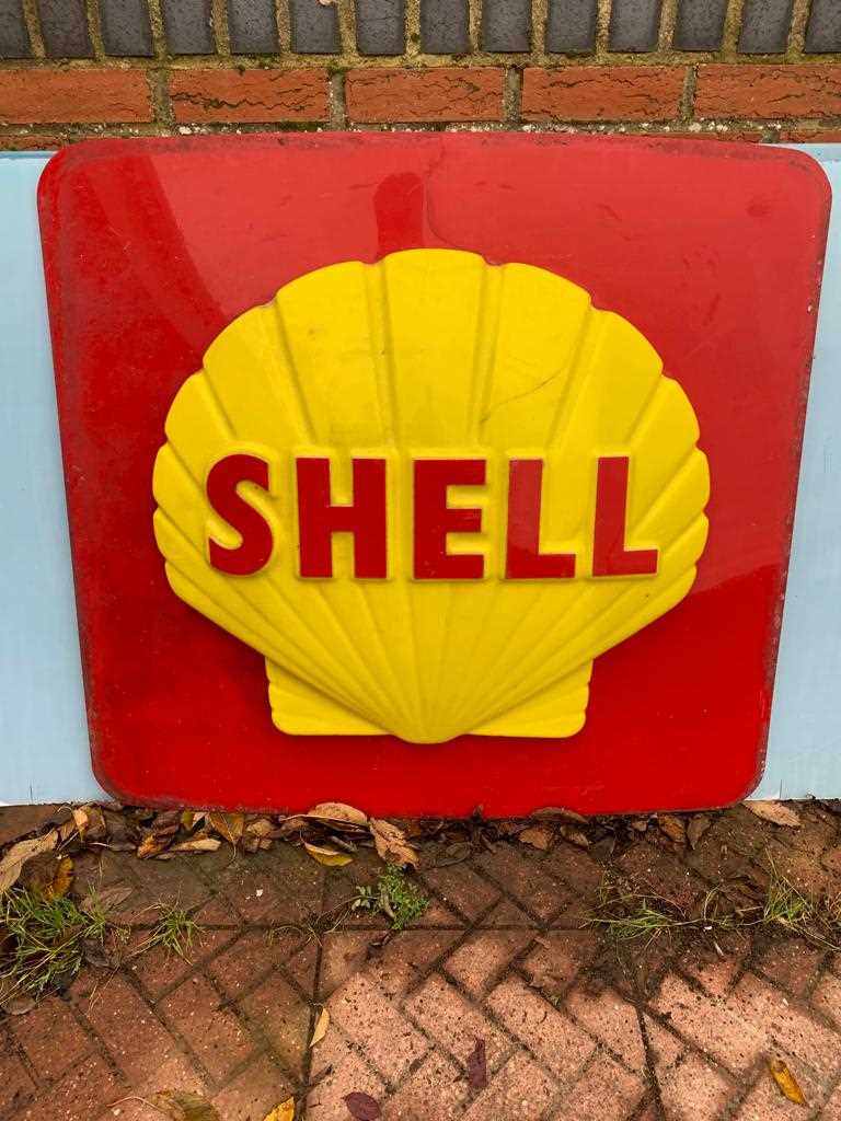 Lot 207 - LARGE SHELL PLASTIC SIGN  44" X 41"