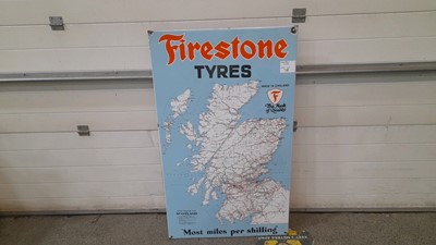 Lot 78 - FIRESTONE TYRES SCOTLAND METAL SIGN  48" X 29"