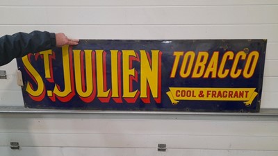 Lot 98 - St. JULIEN TOBACCO SIGN 70" X 21"