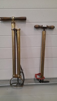 Lot 484 - 2 X BRASS TYRE PUMPS