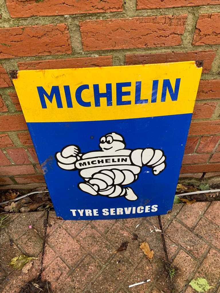 Lot 83 - MICHELIN TYRE SERVICES ENAMEL SIGN  24" x 18"