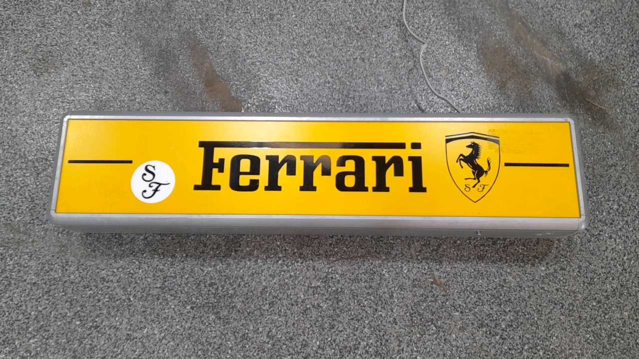 Lot 472 - FERRARI LIGHT-UP SIGN  43" x 10"