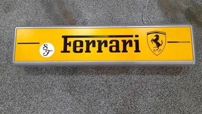 Lot 472 - FERRARI LIGHT-UP SIGN  43" x 10"