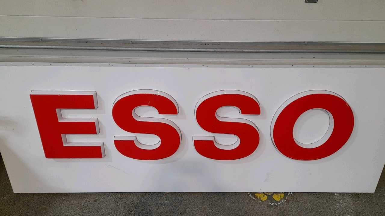 Lot 209 - ESSO STATION ALUMINIUM SIGN 2500MM X 900MM X 100MM