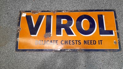 Lot 172 - VIROL ENAMEL SIGN 48" X 21"