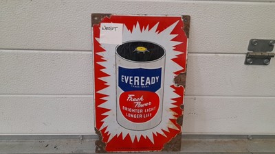 Lot 516 - EVEREADY BATTERIES SIGN  14" X 9"