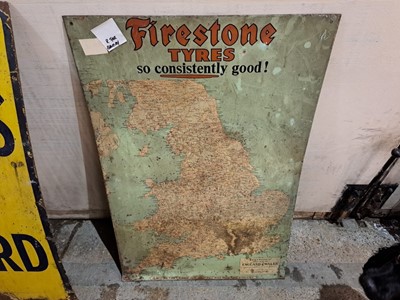 Lot 33 - TIN FIRESTONE MAP 34" X 22.5"