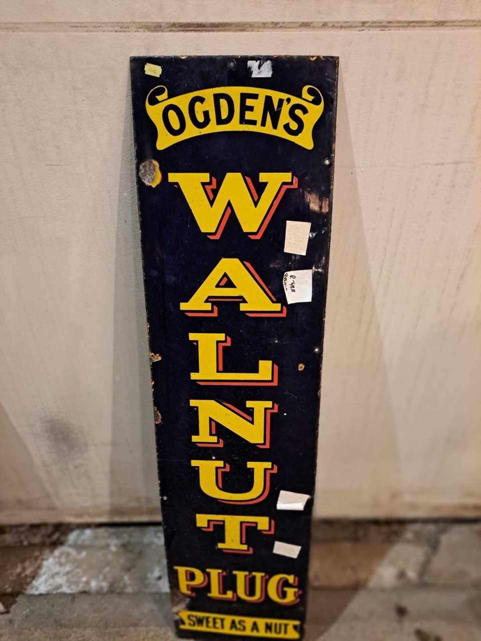 Lot 61 - OGDENS SWEET AS A NUT ENAMEL SIGN 48" X 12"